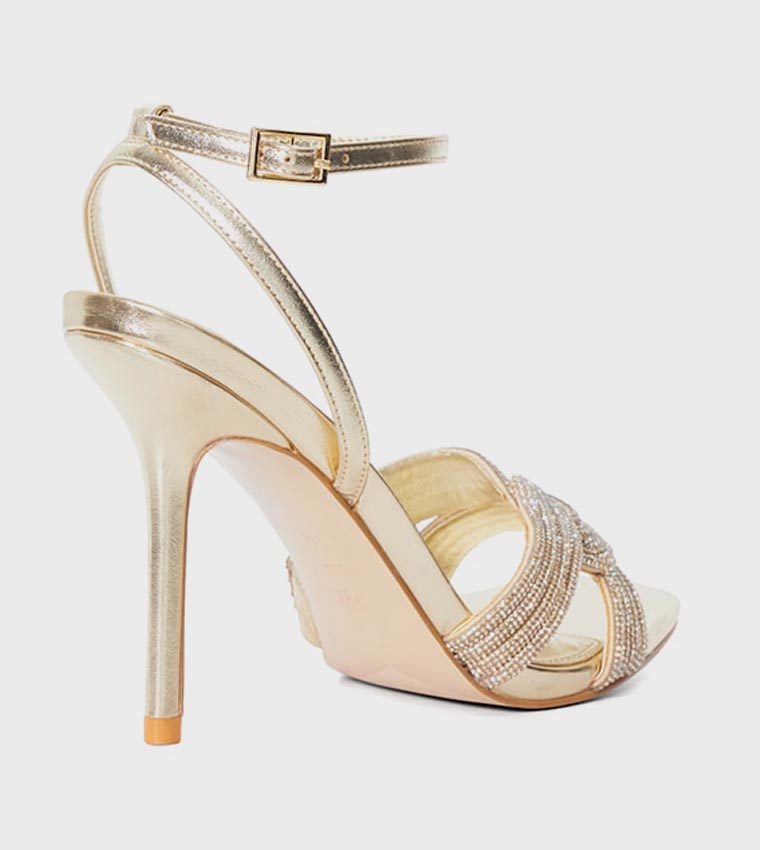 MARILYN Embellished Ankle Strap Heeled Sandals