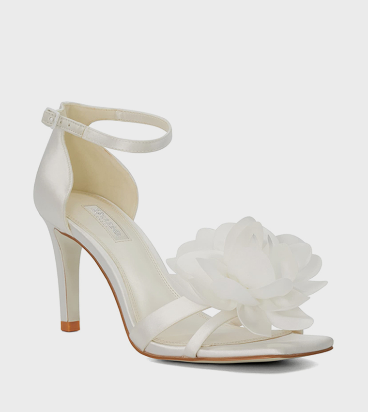 Buy Dune London MEMORISE 3D Flower Detail Heel Sandals In White 6thStreet UAE