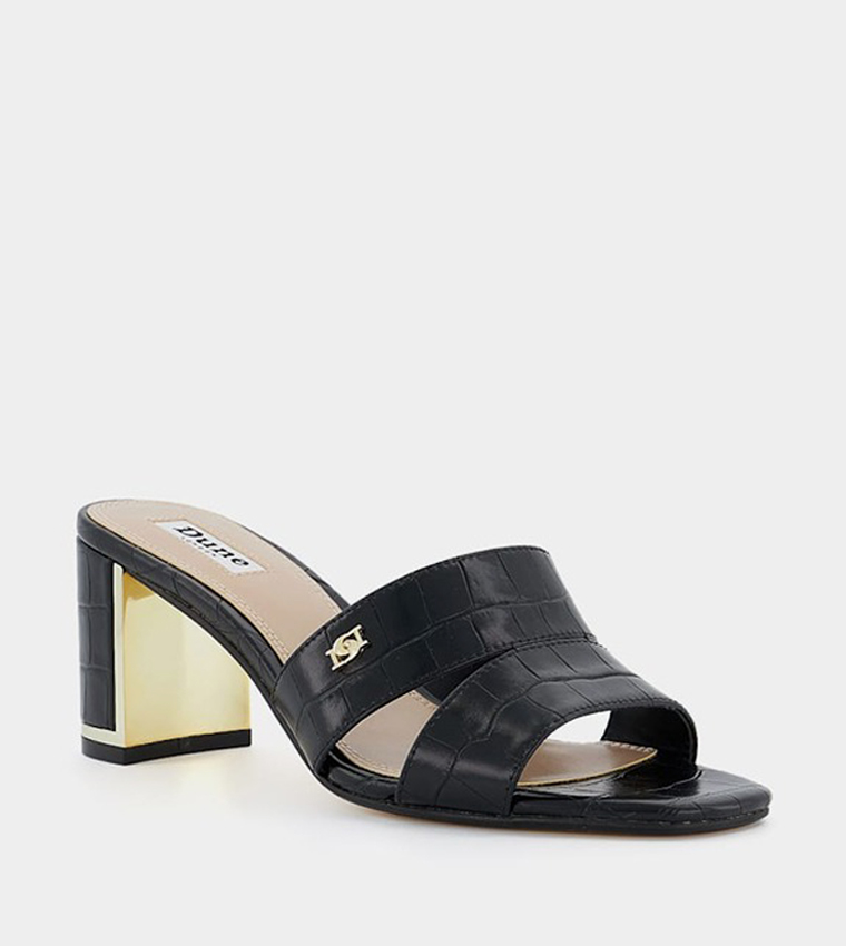 Buy Dune London MOON Textured Block Heel Sandals In Black 6thStreet Bahrain