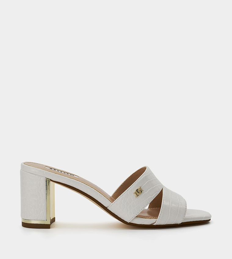 MOON Textured Block Heel Sandals
