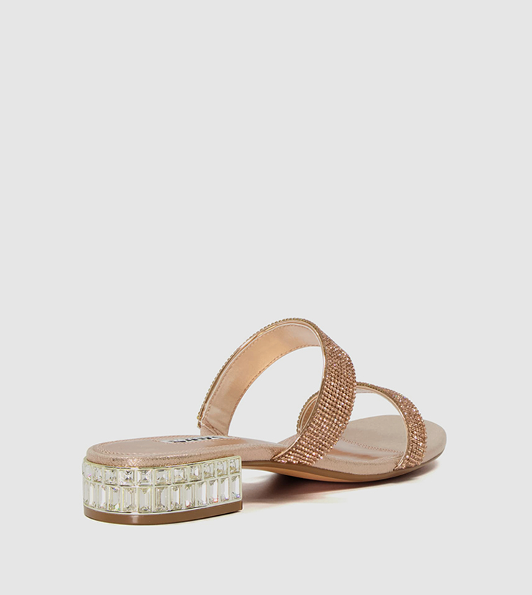 NELLY Embellished Low Heel Sandals