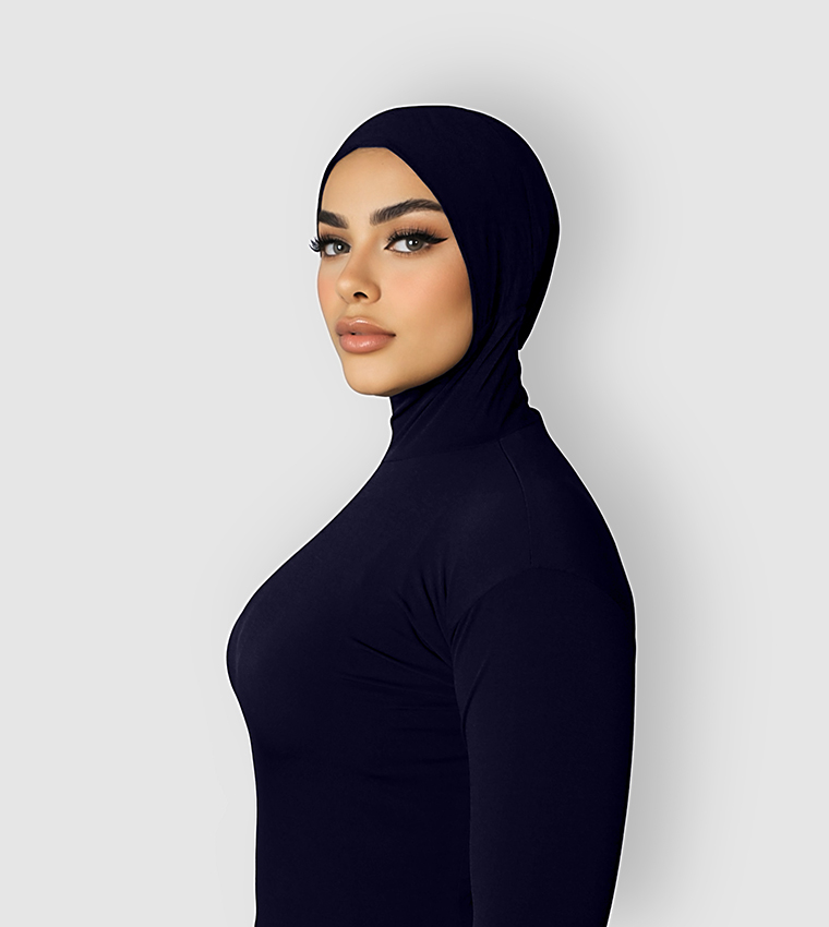Solid Long Sleeves Bodysuit with Hijab Cap