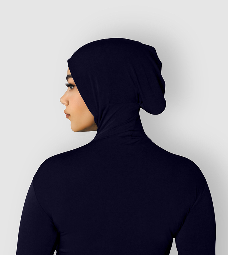 Solid Long Sleeves Bodysuit with Hijab Cap