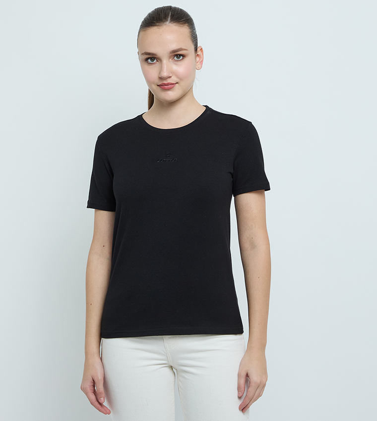 Logo Embroidered Fitted T-Shirt