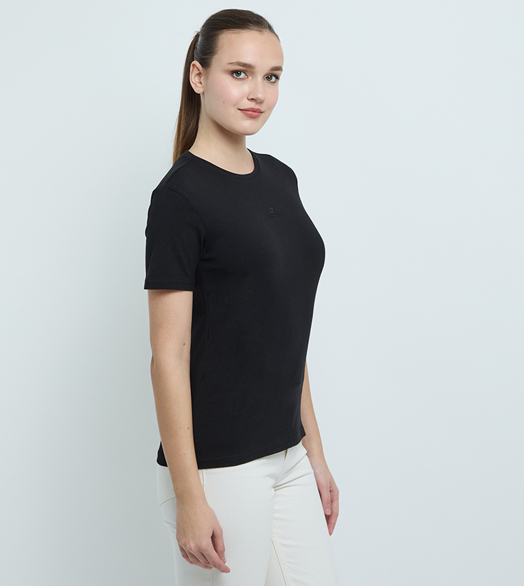 Logo Embroidered Fitted T-Shirt