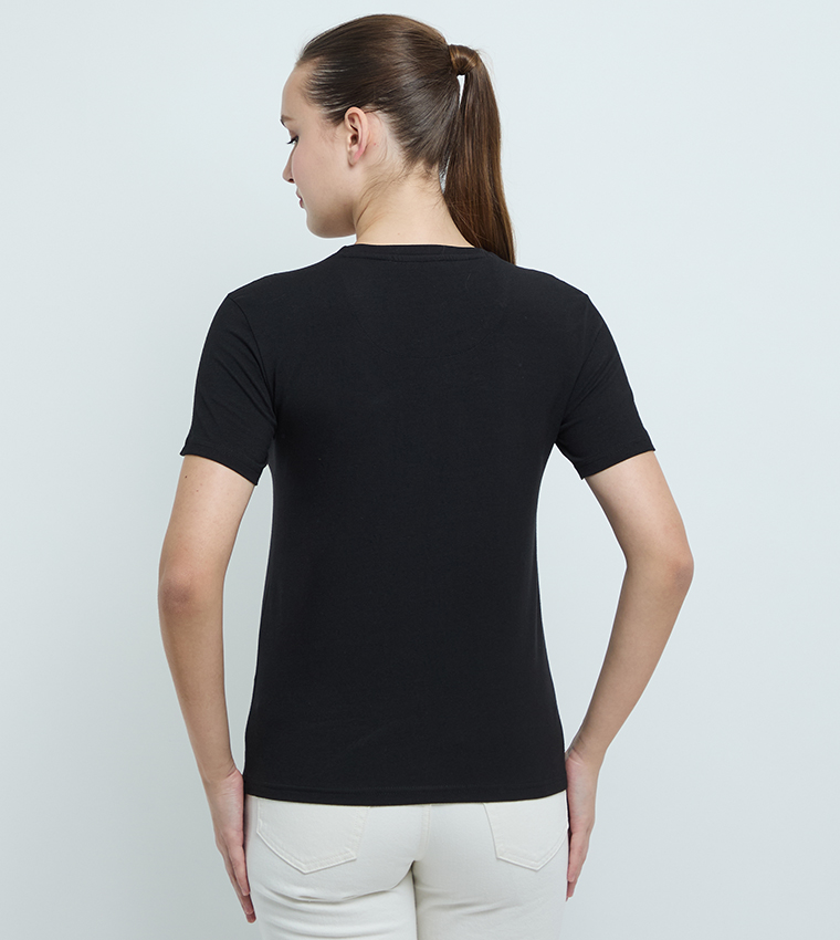 Logo Embroidered Fitted T-Shirt