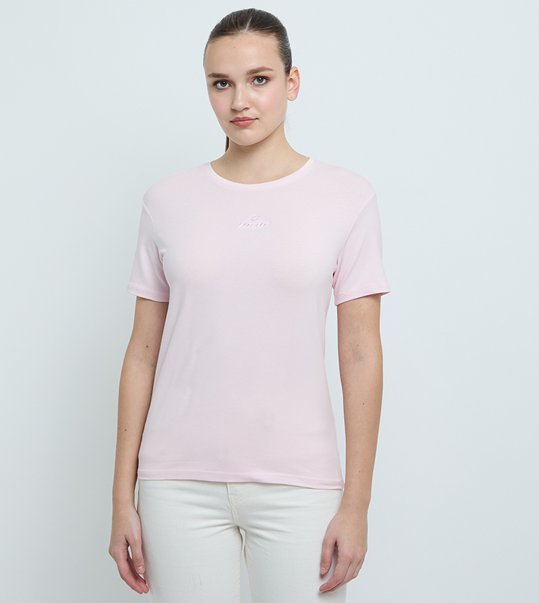 Logo Embroidered Fitted T-Shirt