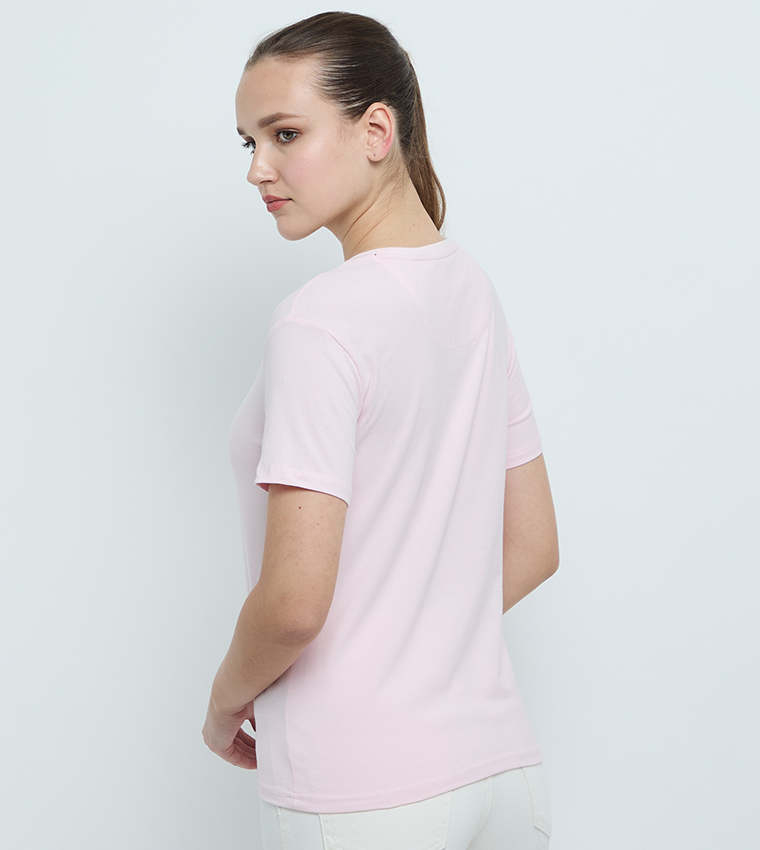 Logo Embroidered Fitted T-Shirt