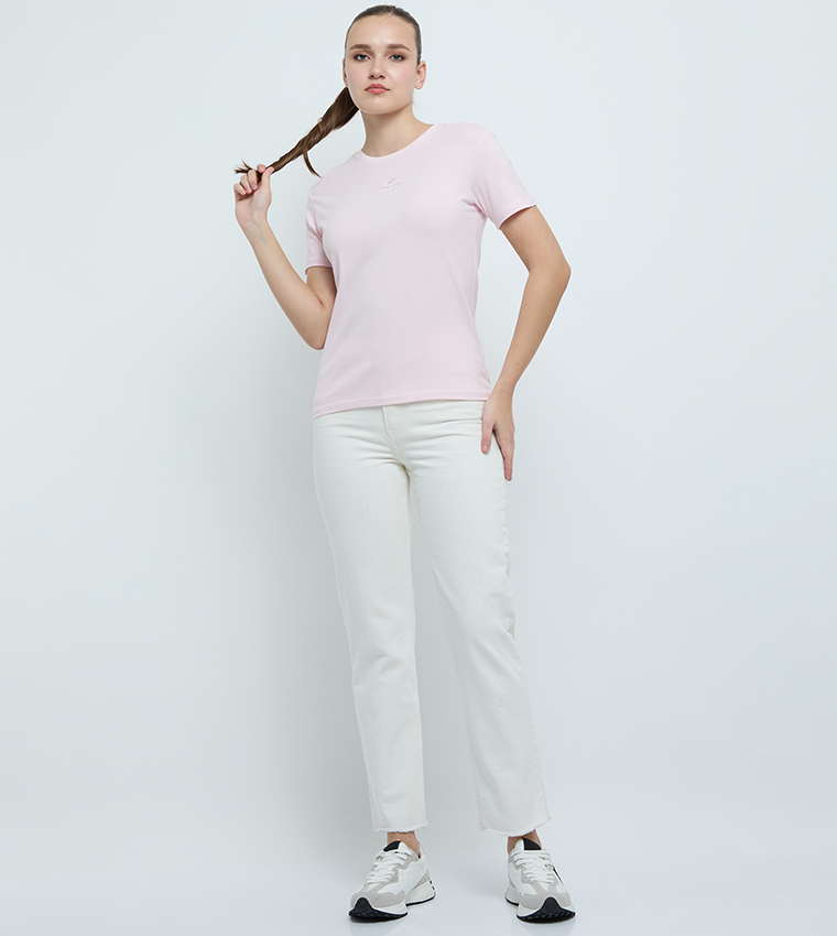 Logo Embroidered Fitted T-Shirt