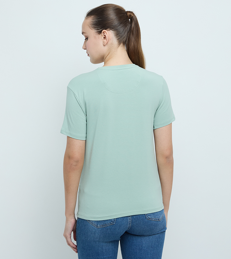 Logo Embroidered Fitted T-Shirt