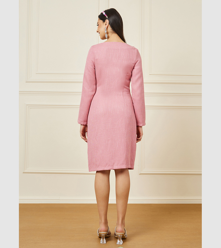 sachin and babi light blue dress Lace Trim Crepe Blazer Dress, Elegant Mini Jacket Dress (S-L)