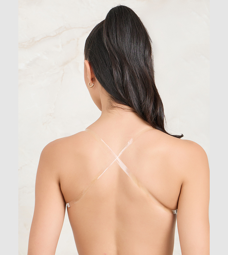 Front Fastening Clear Strap Bra