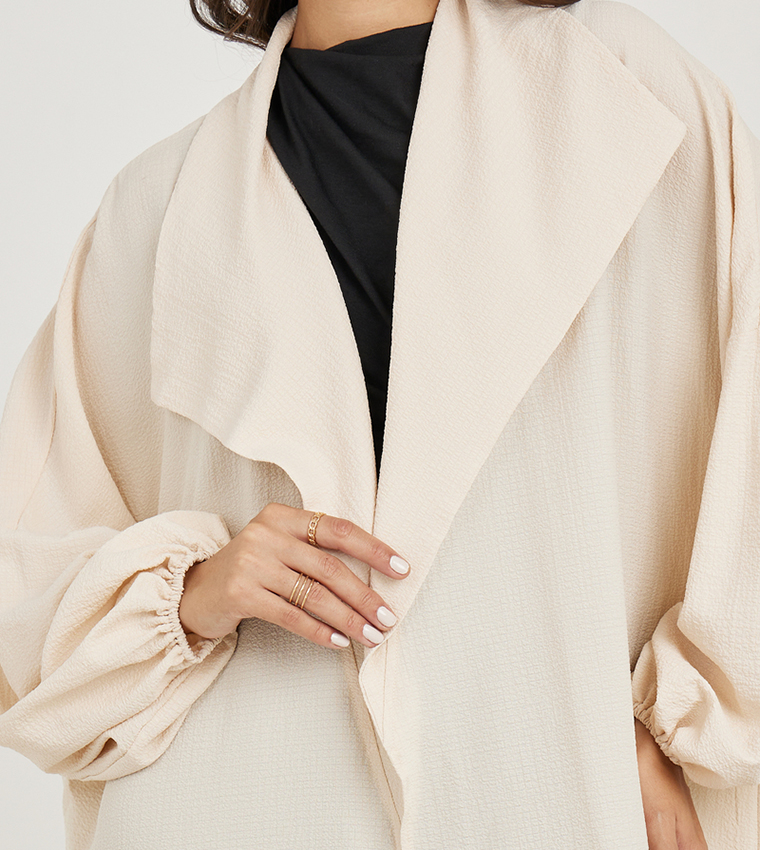 Oversized Maxi Length Textured Kimono