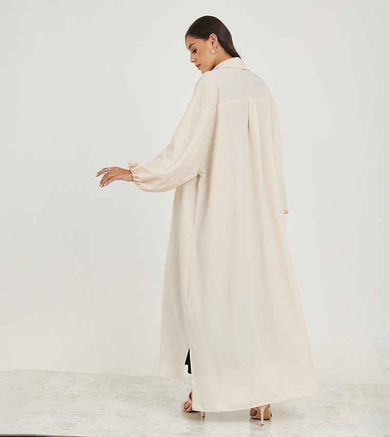 Oversized Maxi Length Textured Kimono