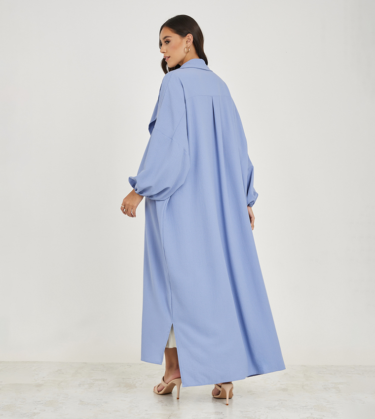 Oversized Maxi Length Textured Kimono