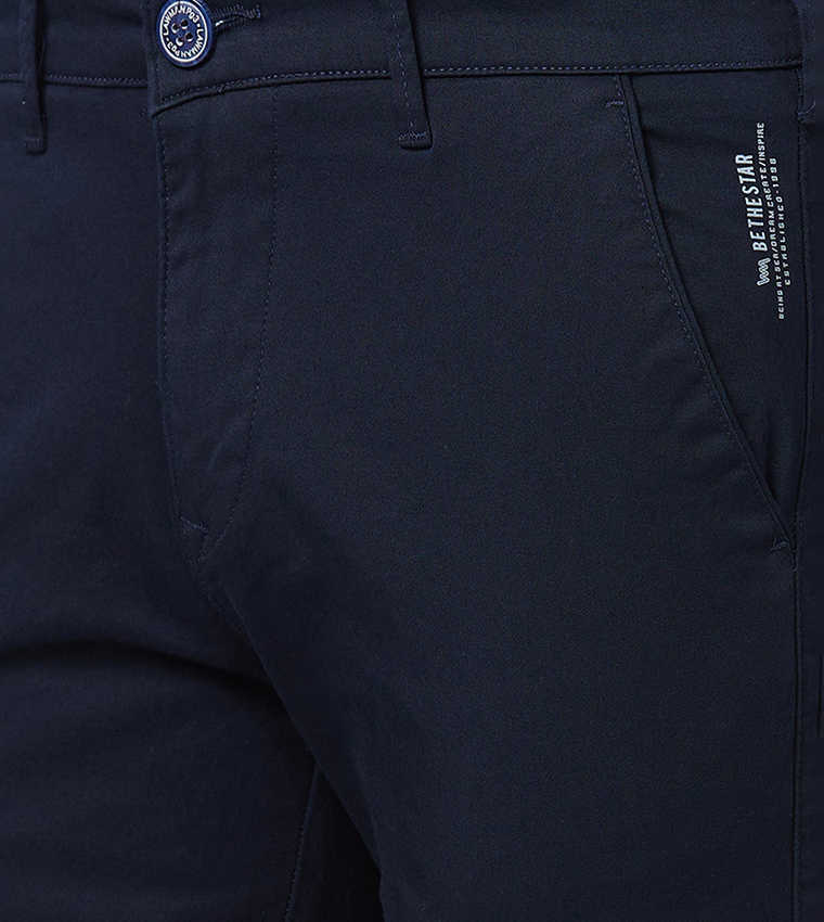 Solid Pocket Detail Pants