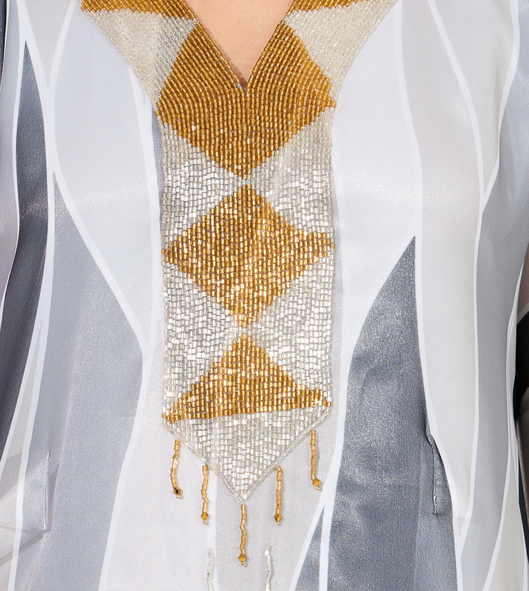 Abstract Print Georgette Farasha Kaftan