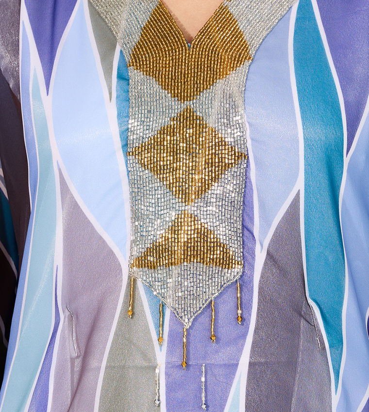 Abstract Print Georgette Farasha Kaftan