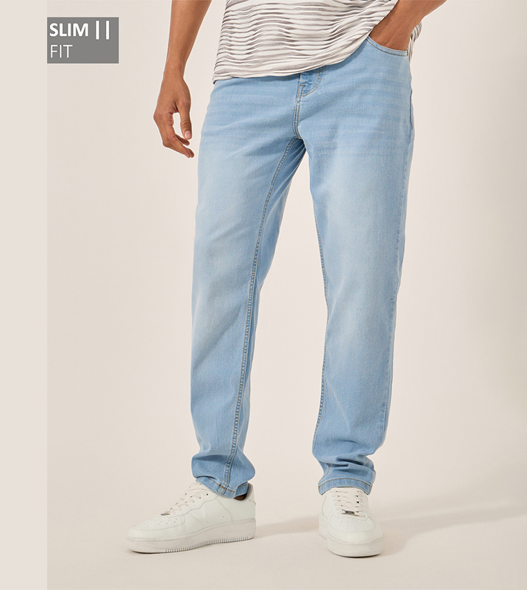 Mid Rise Faded Slim Fit Jeans