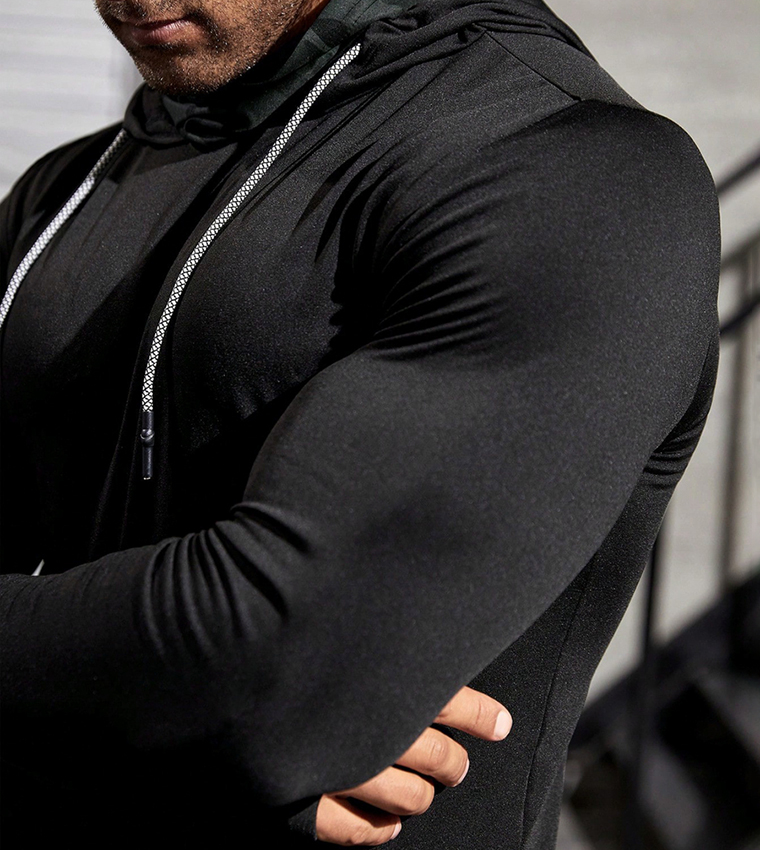 Long Sleeves Running Hoodie with Thumbholes