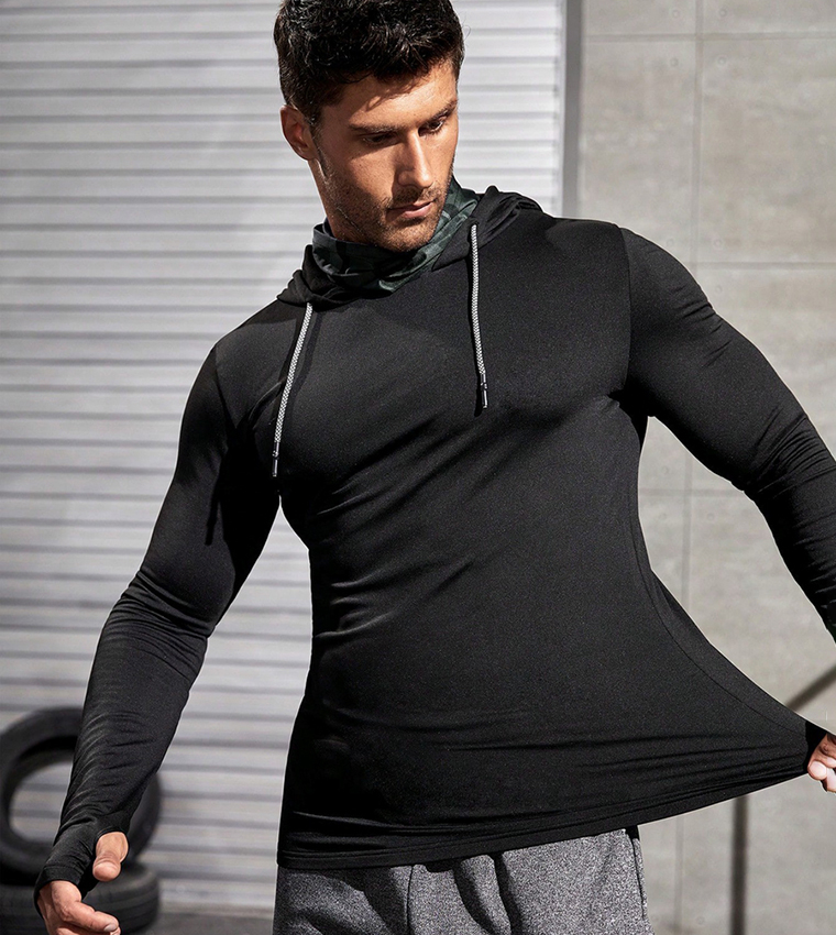 Long Sleeves Running Hoodie with Thumbholes