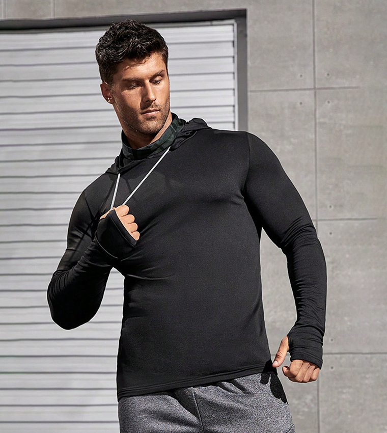 Long Sleeves Running Hoodie with Thumbholes