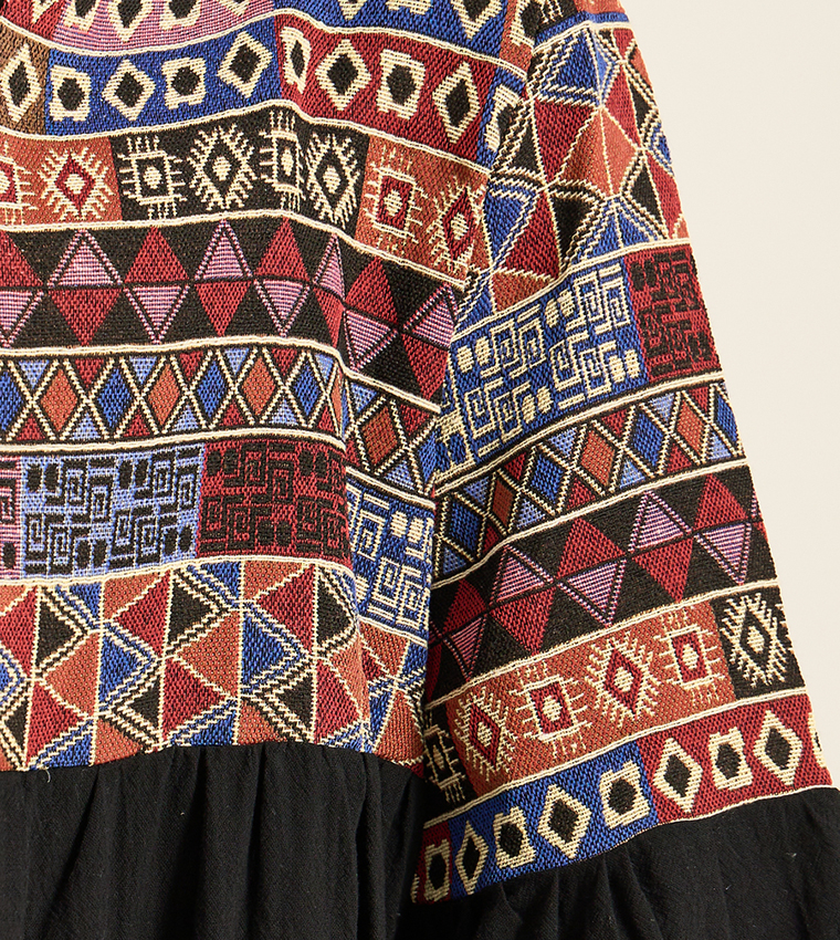Embroidered Bell Sleeves Regular Fit Kimono
