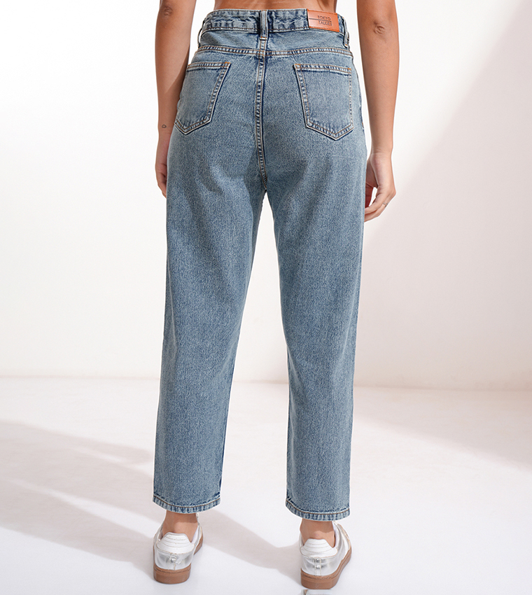 Mid Rise Relaxed Fit Faded Jeans