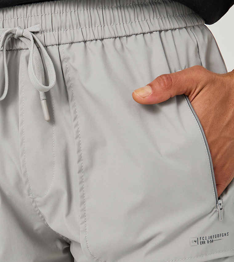 Solid Drawstring Waist Regular Fit Pants