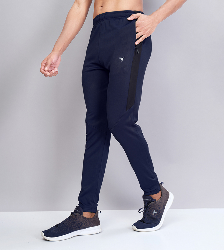 Solid Slim Fit Track Pants with Techno Dry