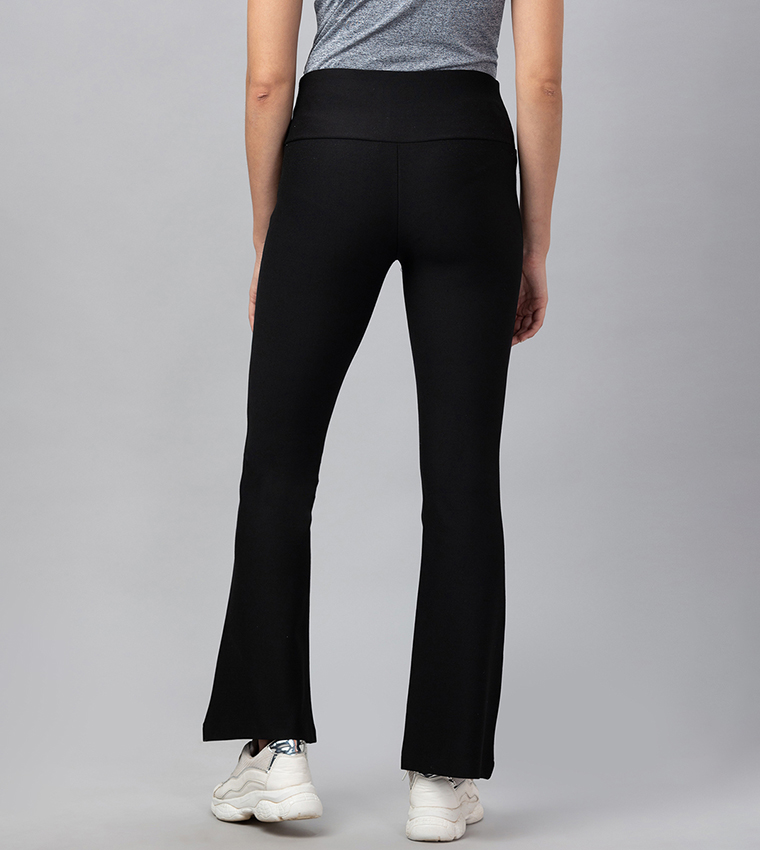 Solid High Rise Flared Treggings
