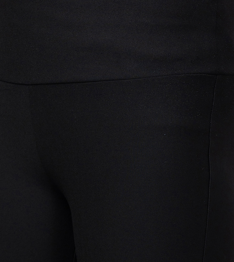 Solid High Rise Flared Treggings