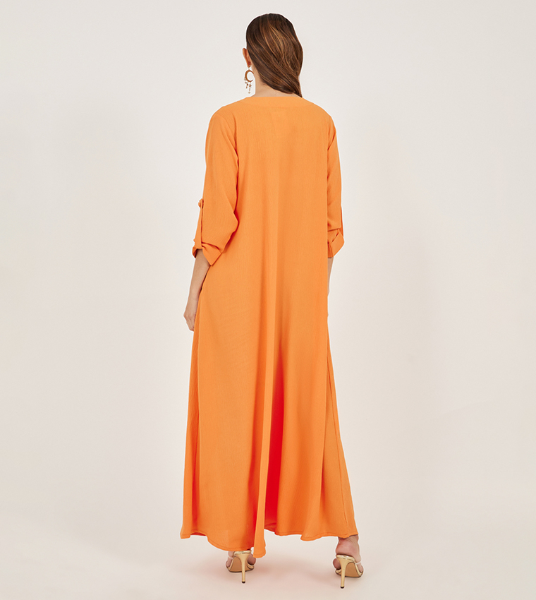 Embroidered V-Neck A-Line Jalabiya