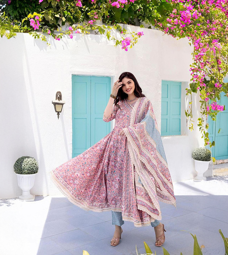 Printed Kurta Set with Dupatta