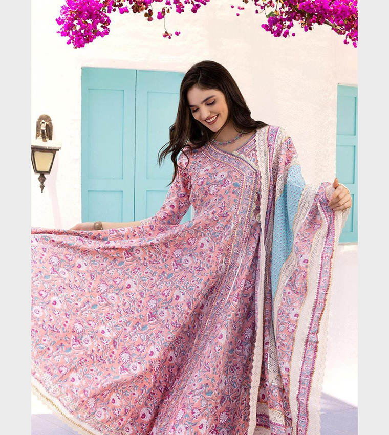 Printed Kurta Set with Dupatta