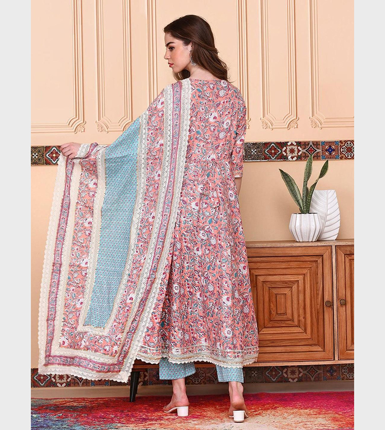 Printed Kurta Set with Dupatta