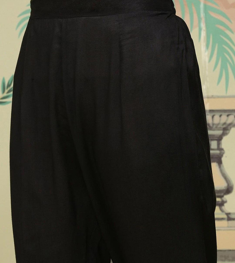 Printed Crew Neck Kurta and Trousers with Dupatta Set