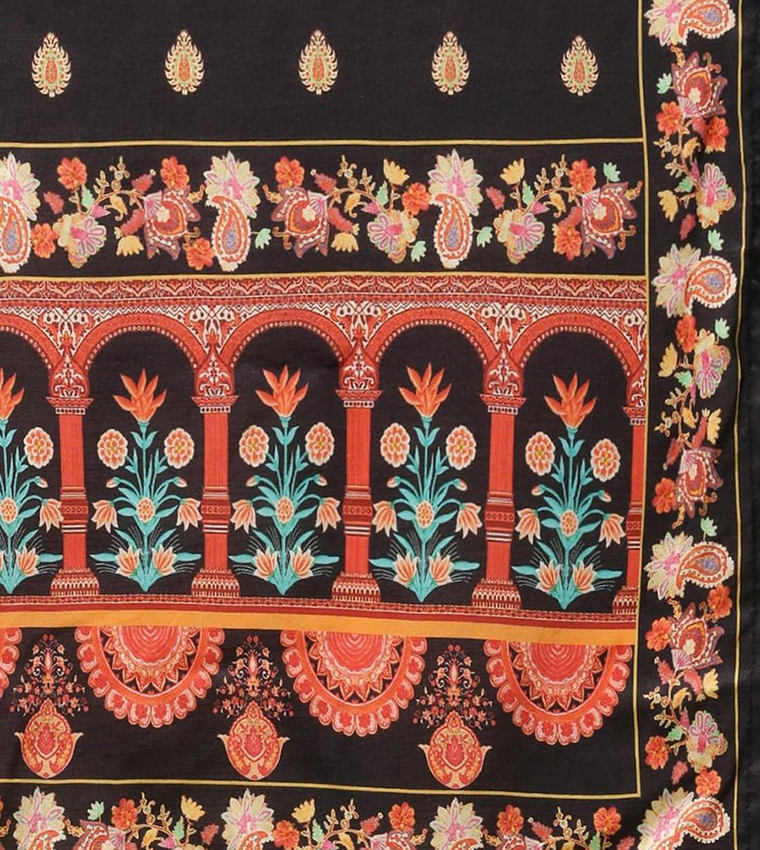 Printed Crew Neck Kurta and Trousers with Dupatta Set