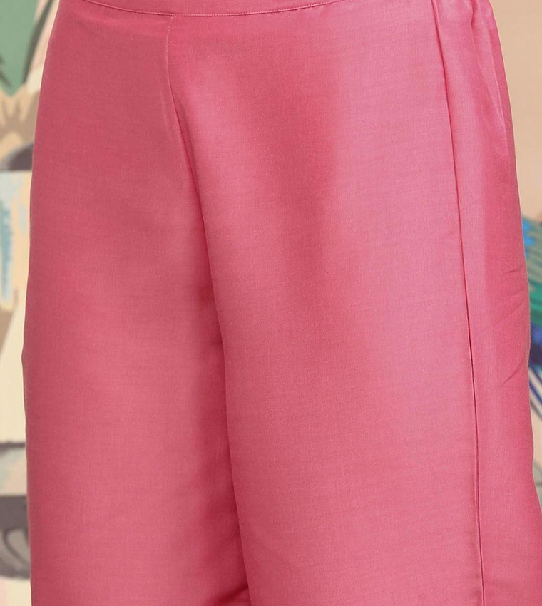 Printed Collared A-Line Kurta and Pant Sets