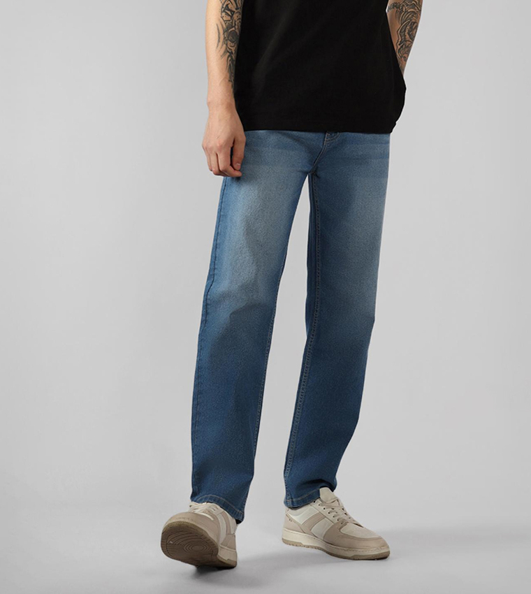 Mid Wash Relaxed Fit Jeans