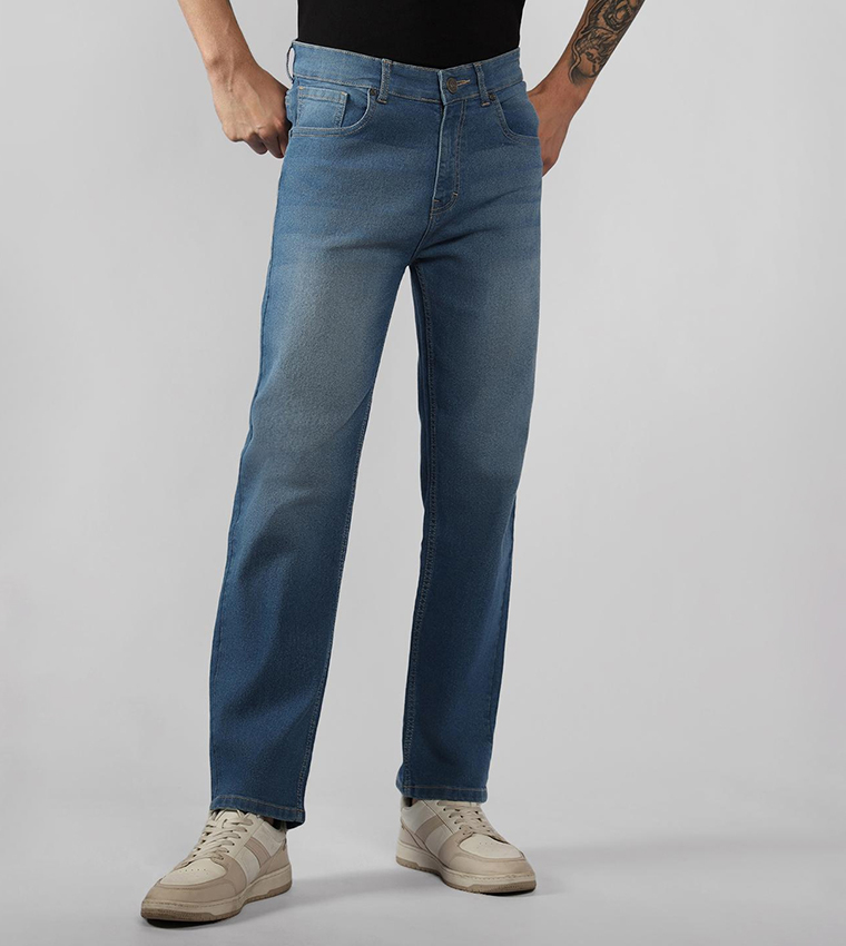 Mid Wash Relaxed Fit Jeans