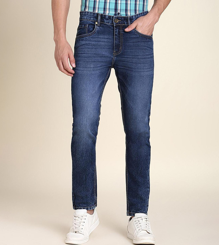 Mid Wash Slim Fit Jeans