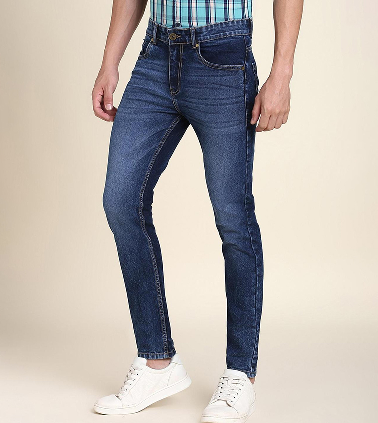 Mid Wash Slim Fit Jeans