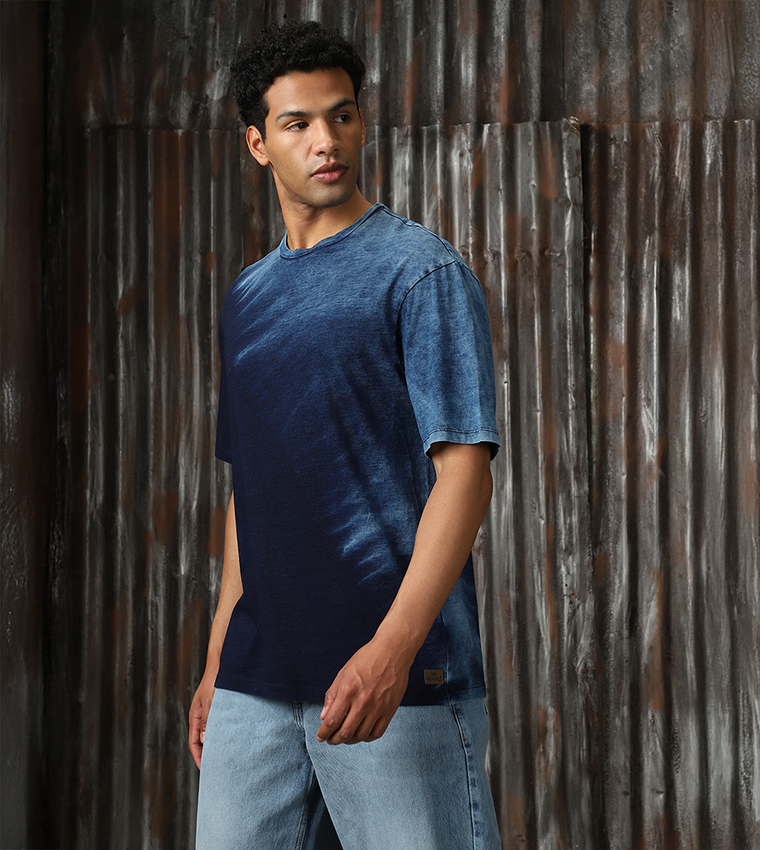 Acid Washed Round Neck T-Shirt