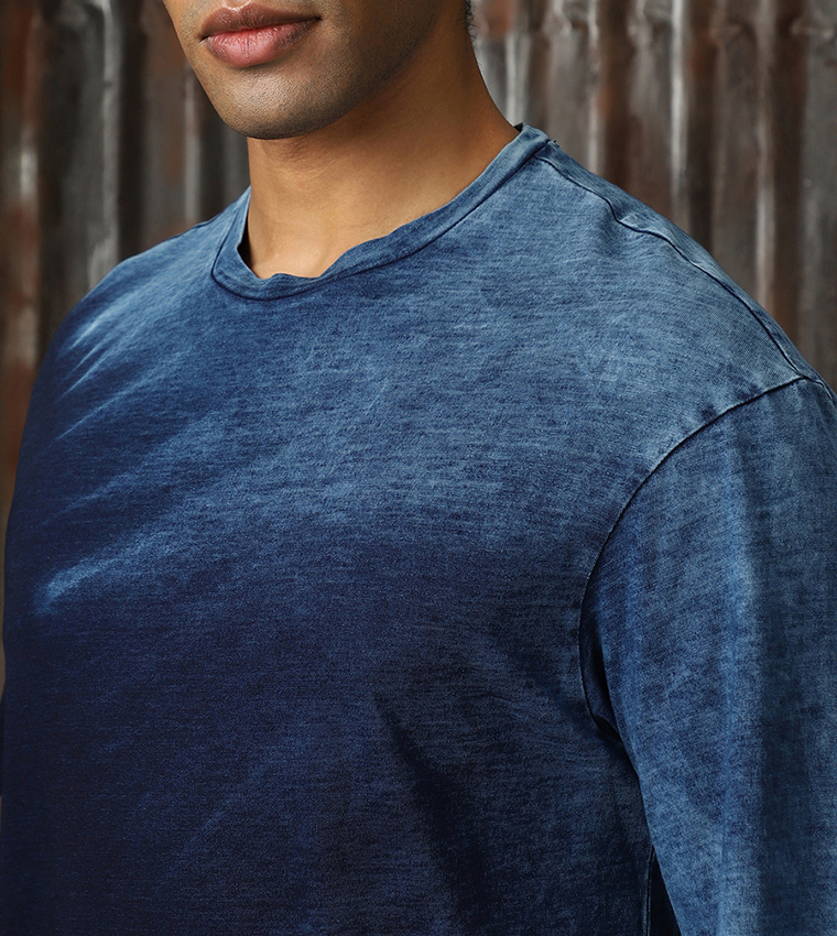 Acid Washed Round Neck T-Shirt