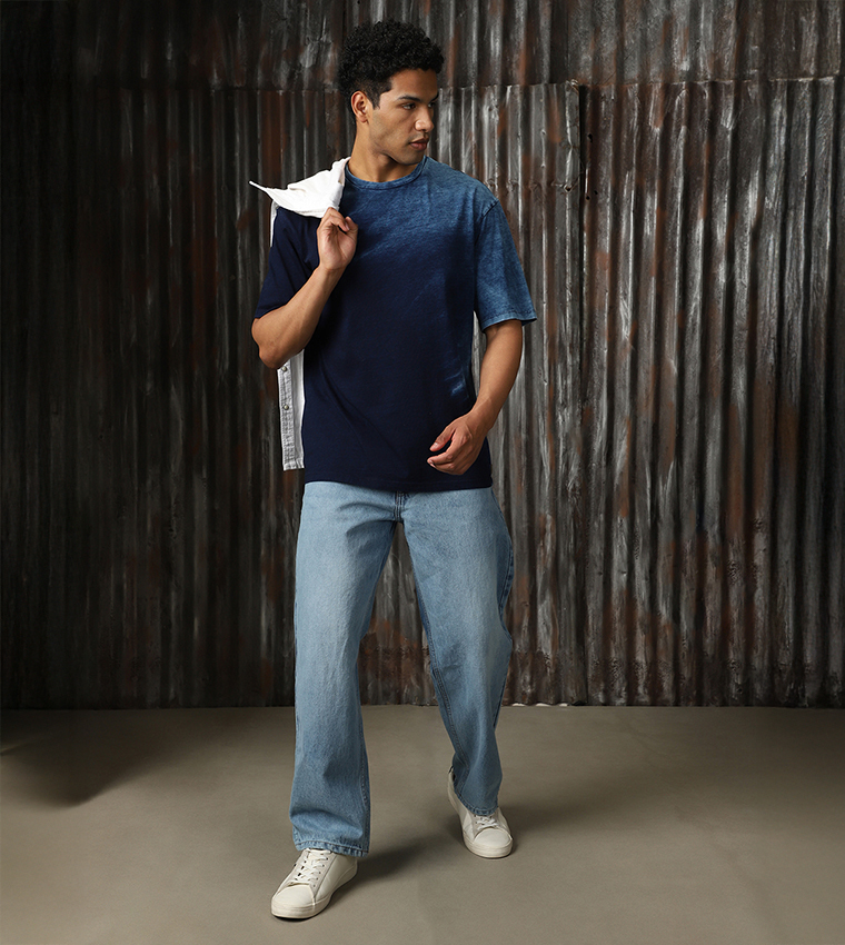 Acid Washed Round Neck T-Shirt