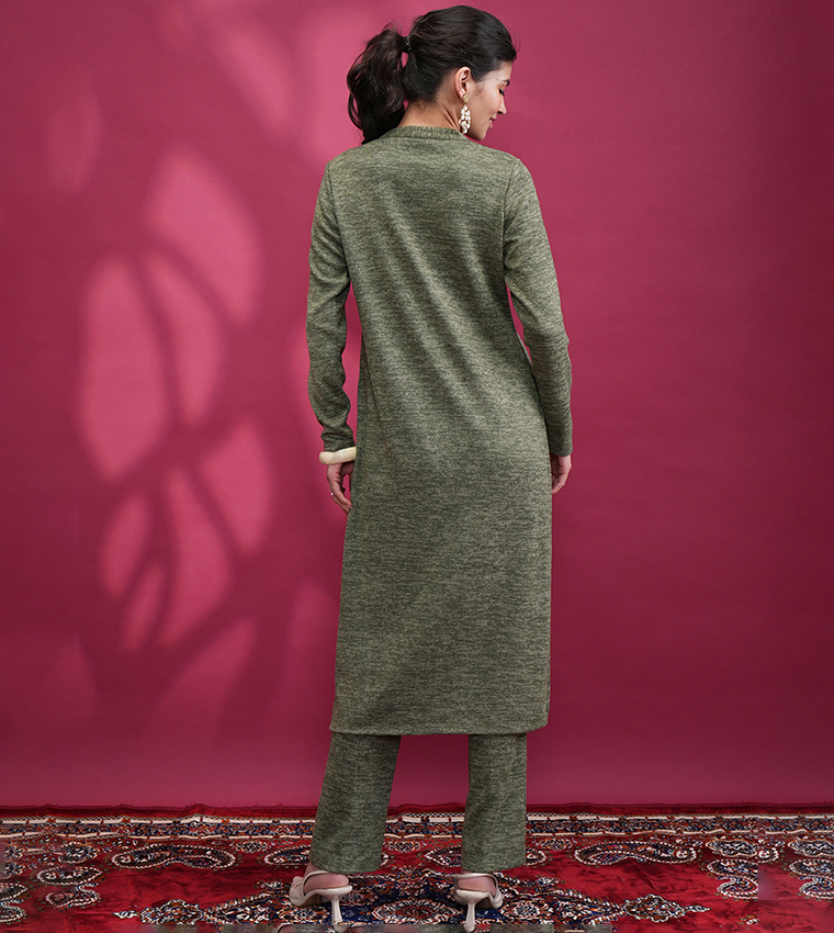 Embroidered Kurta and Trouser Set