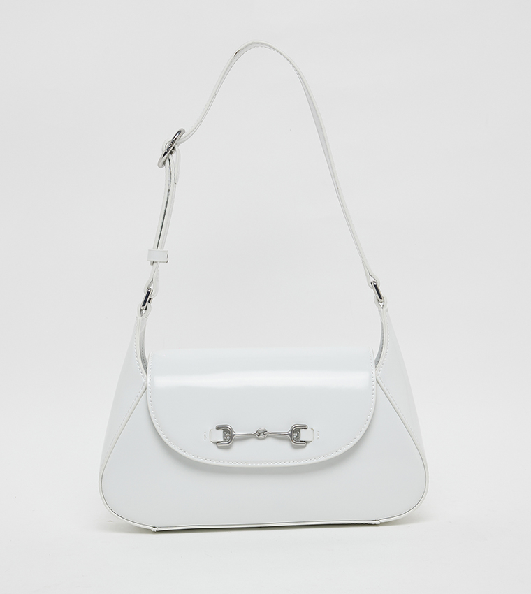 LORAINE Logo Detail Flap Shoulder Bag