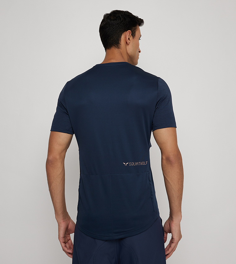 Logo Printed Half-Zipper T-Shirt