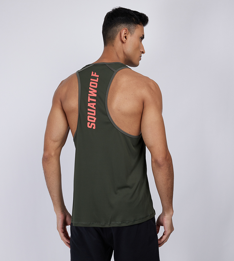 Buy SQUATWOLF Logo Print Tank Top In Green | 6thStreet Qatar